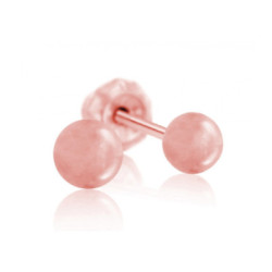 Inverness Pendiente 11C-R Bola Rosa Dorado 4 Mm